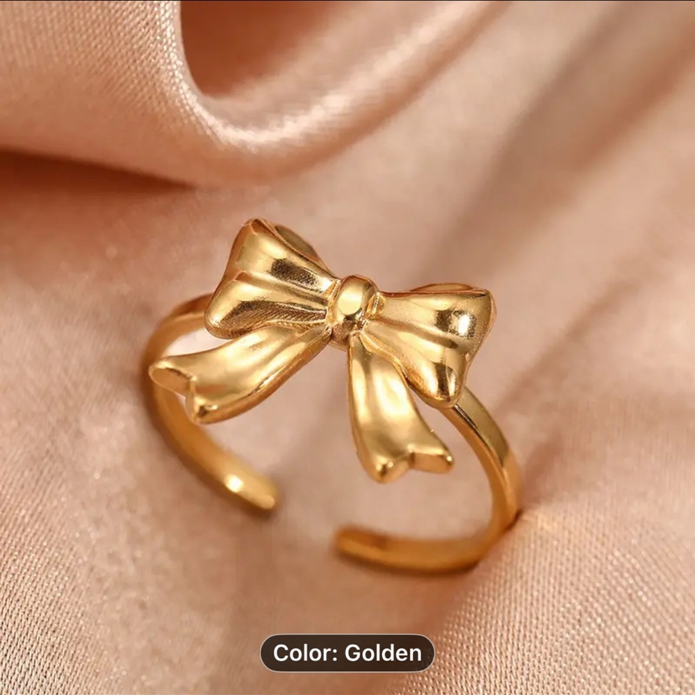 Chic 18k gold plated stainless steel ring